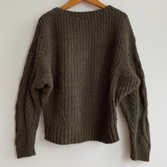 Anthropologie | Chunky Olive Knit Sweater - Picture 2 of 3